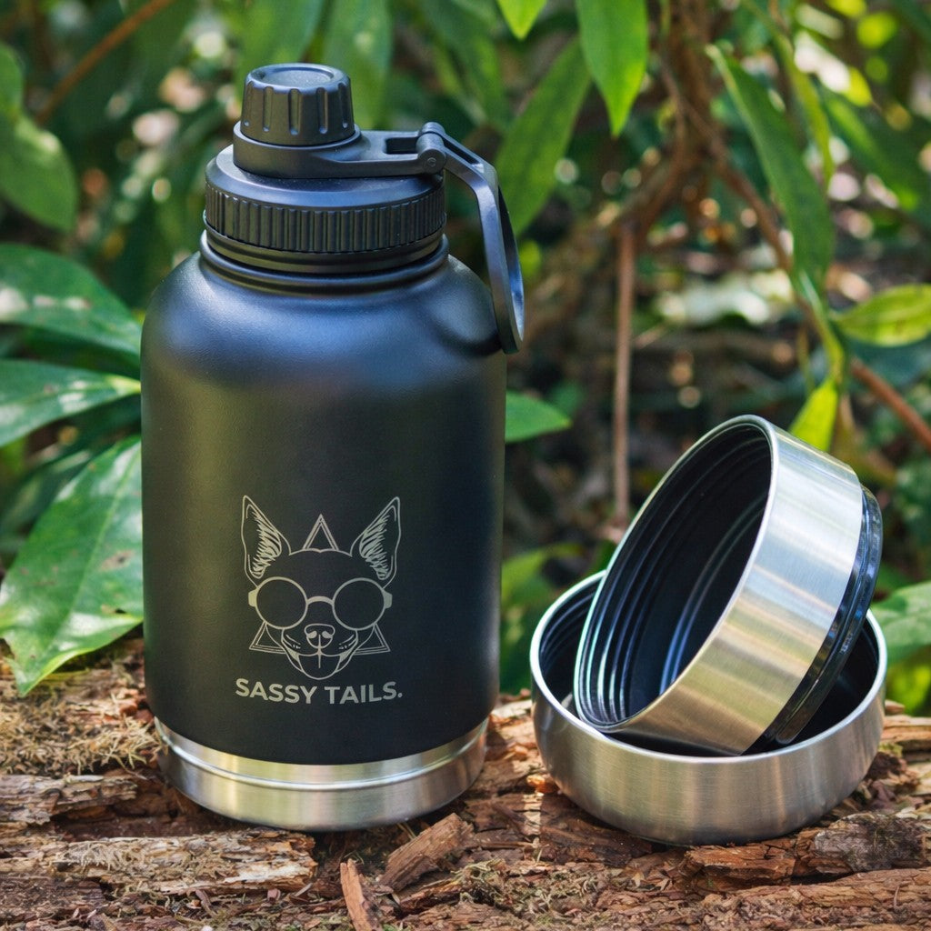 MIDNIGHT BLACK 3 IN 1 PET TRAVEL BOTTLE