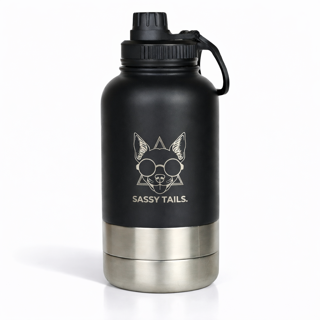 MIDNIGHT BLACK 3 IN 1 PET TRAVEL BOTTLE