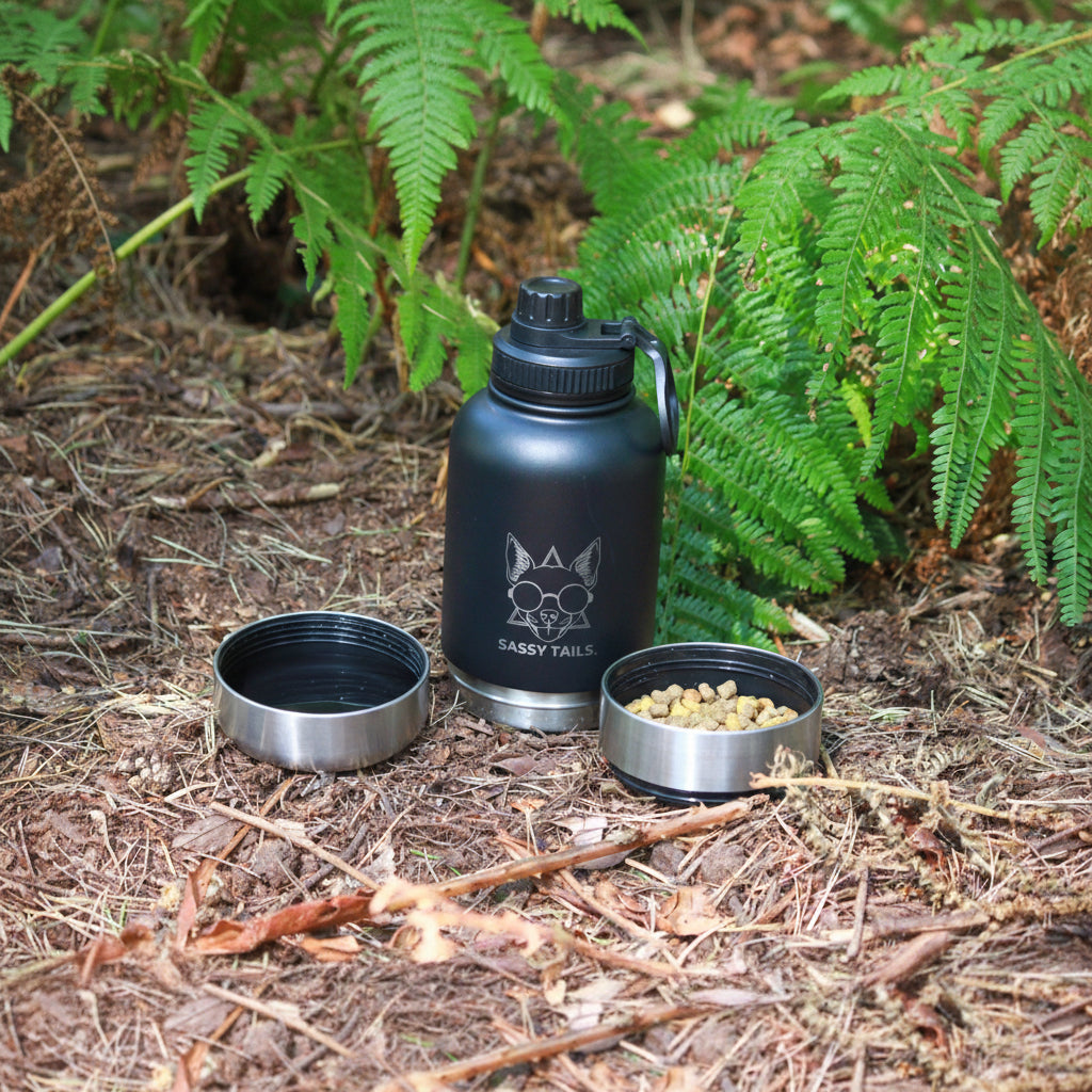 MIDNIGHT BLACK 3 IN 1 PET TRAVEL BOTTLE